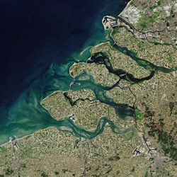 Zeeland door Copernicus 2, bron: ESA