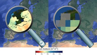 100 m VanderSat bodemvocht versus de huidig beschikbare bodemvochtsatellietdata